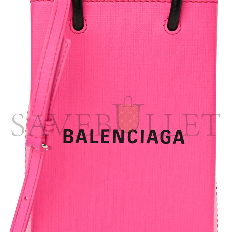 BALENCIAGA SHOPPING PHONE HOLDER BAG ACID FUCHSIA 593826 (18*11*5cm)